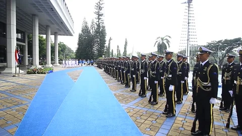 INDONESIAN ARMY WAITING FOR CHIEF Australia NAVY, MARK HAMMOND Stock Footage 238641853