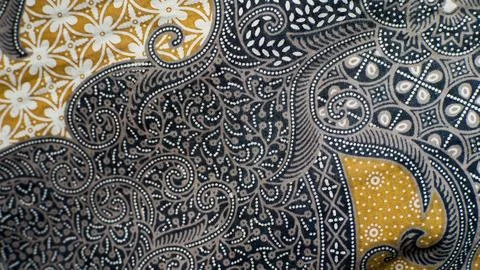 Indonesian Batik Fabric Pattern Texture Background Stock Photos