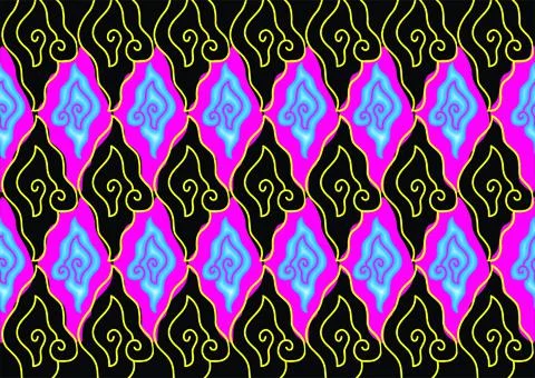Indonesian batik motifs, Pattern Stock-Illustration