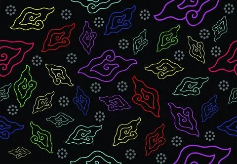 Indonesian batik motifs, Pattern Stock-Illustration