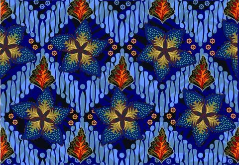 Indonesian batik motifs, Pattern Stock Illustration