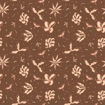 Indonesian batik seamless pattern for Wallpaper, whole Cloth, Original From I Stock-Illustration