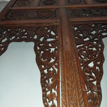 Indonesian Central Java ethnic wood carving Stock-Fotos