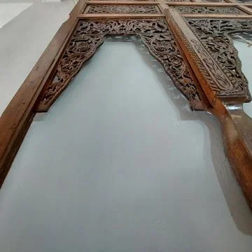 Indonesian Central Java ethnic wood carving Stock Photos