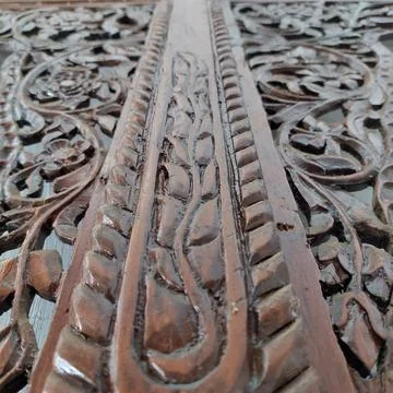 Indonesian Central Java ethnic wood carving 库存照片