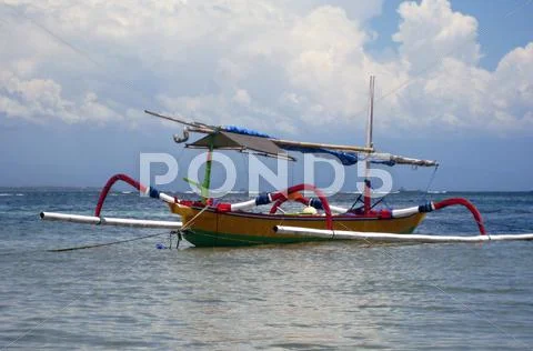 Indonesian fishing boat Stock Photos