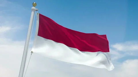Indonesian flag in 4k Stock Footage