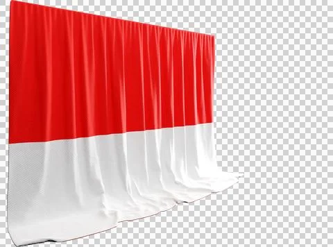 Indonesian Flag Curtain in 3D Rendering Indonesia's Cultural Diversity Stock Illustration