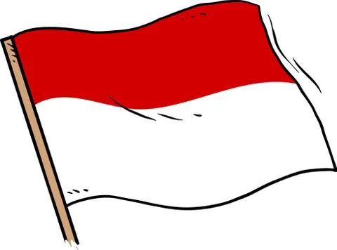 INDONESIAN FLAG DOODLE ISOLATED VECTOR Stock Illustration