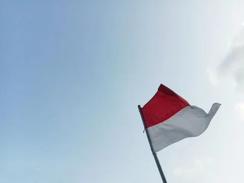The Indonesian flag is flutter Stock-Fotos