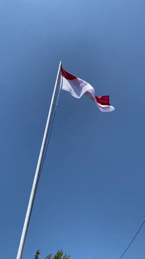 The Indonesian flag is flying Stock Footage 282269349