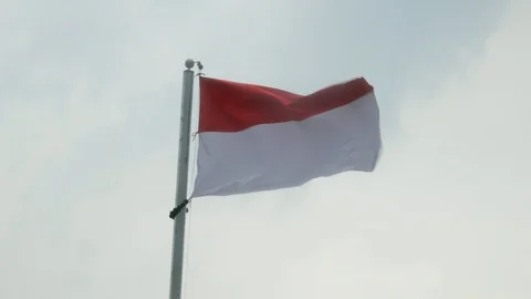 Indonesian Flag Stock Footage 120621027