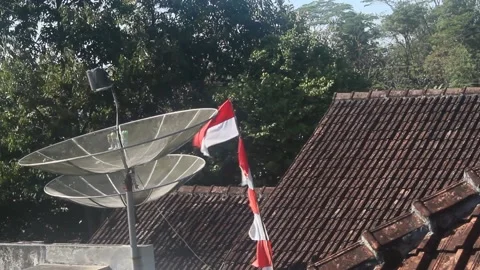 Indonesian flag Stock Footage 202926365