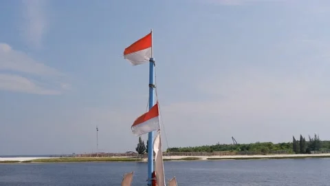 Indonesian flag 스톡 동영상 205440279