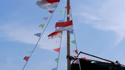 Indonesian flag Stock Footage 205440373