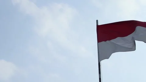 Indonesian flag Stock Footage 247777874