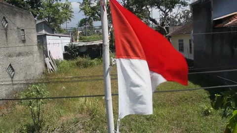 Indonesian flag Stock Footage 247902257