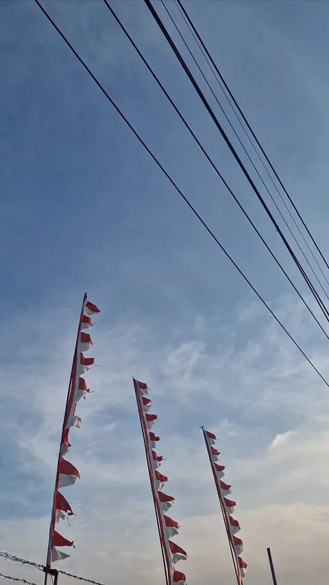 Indonesian flag Stock Footage 281164673