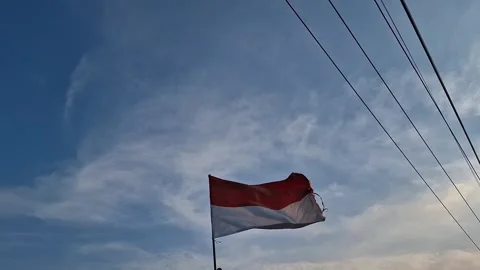 Indonesian flag Stock Footage 281164780