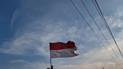 Indonesian flag Stock Footage 281164787