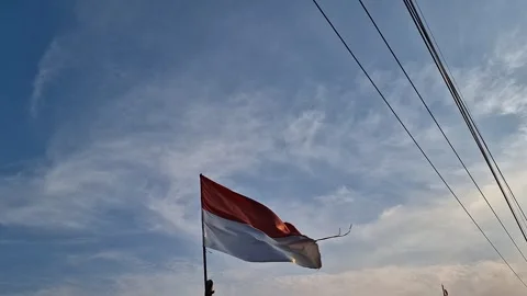 Indonesian flag Stock Footage 281164807