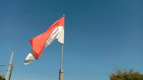 Indonesian flag Stock Footage 281533957