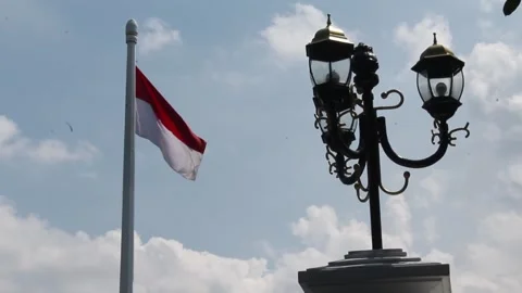 Indonesian Flag Stock Footage 308991217