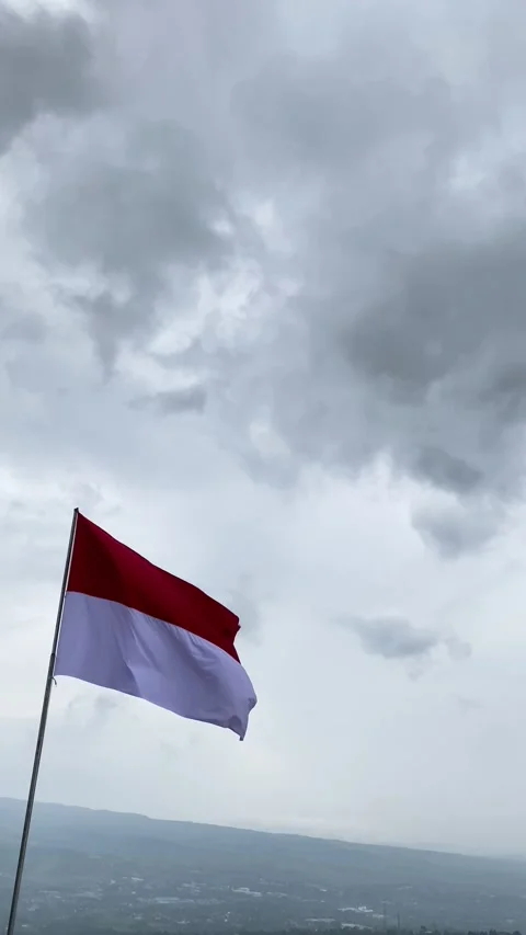 Indonesian flag Stock Footage 330041143
