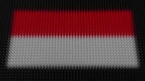 Indonesian Flag Light Shining on Scrolling Bullets Stock Footage 306073995