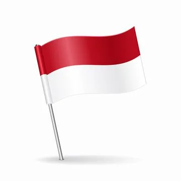 Indonesian flag map pointer layout. Vector illustration. 库存插图