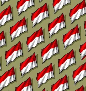 Indonesian flag pattern on a red background Stock Illustration