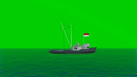 Indonesian flag on a ship Stock Footage 260517694