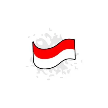 Indonesian flag vector design template illustration Stock Illustration
