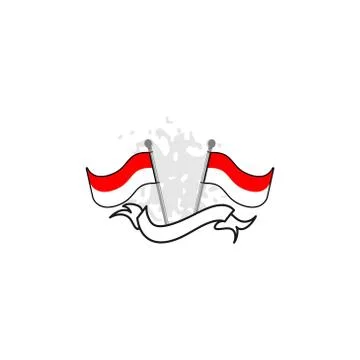 Indonesian flag vector design template illustration 스톡 일러스트