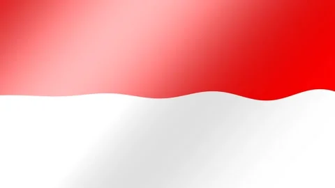 Indonesian Flag Waving Smoothly Red and White National Symbol for Independe.. Video stock 340806552