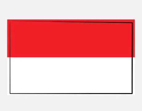 Indonesian flag on White background in vector illustration Stock Illustration