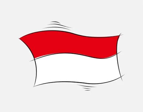 Indonesian flag on White background in vector illustration Stock Illustration