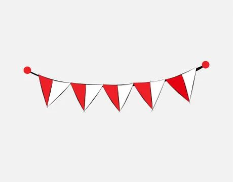 Indonesian flag on White background in vector illustration Stock Illustration