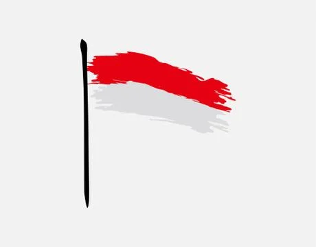 Indonesian flag on White background in vector illustration Stock Illustration