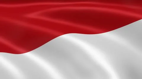 Indonesian flag in the wind Foto stock