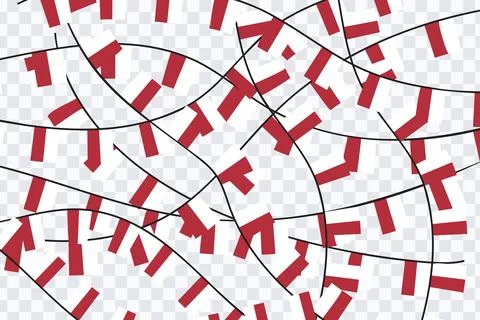Indonesian Flags Background with Hanging Independence Day. Stock Illustration