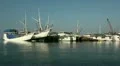 Indonesian harbour seascape by boat HD Footage