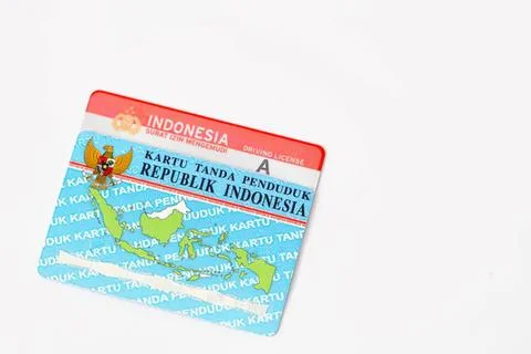 Indonesian id card with map and national emblem Фото