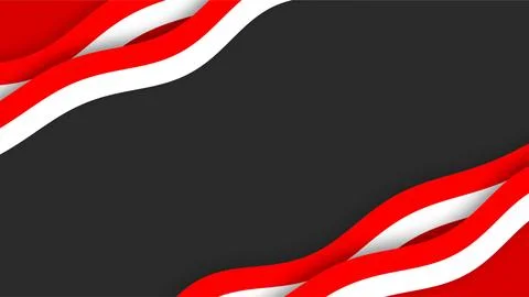 Indonesian Independence Day Background with Red and White Wavy Flag Ribbon .. Stock Illustration