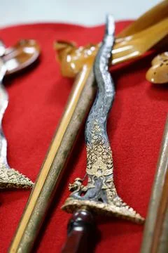 Indonesian Keris Dagger Masterpiece Handcrafted by Master Bladesmith Stock Photos
