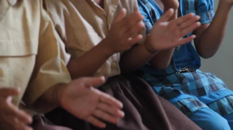 Indonesian Kids Clapping Hands Stock Footage 32284391