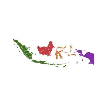 Indonesian map vector design template illustration 스톡 일러스트
