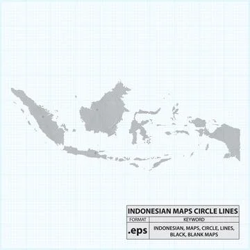 INDONESIAN MAPS CIRCLE LINES 스톡 일러스트