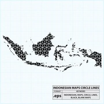 INDONESIAN MAPS CUBE LINES 스톡 일러스트