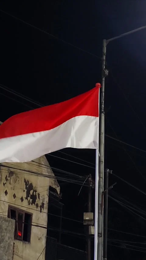 Indonesian national flag Stock Footage 287499460